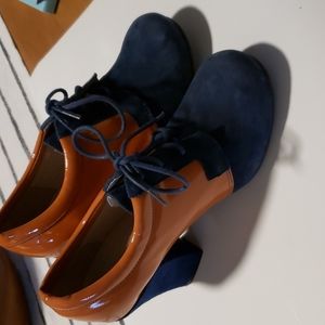 New All Black suede and patent leather shoes